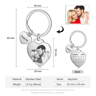 Personalized Stainless Steel Photo Keychain