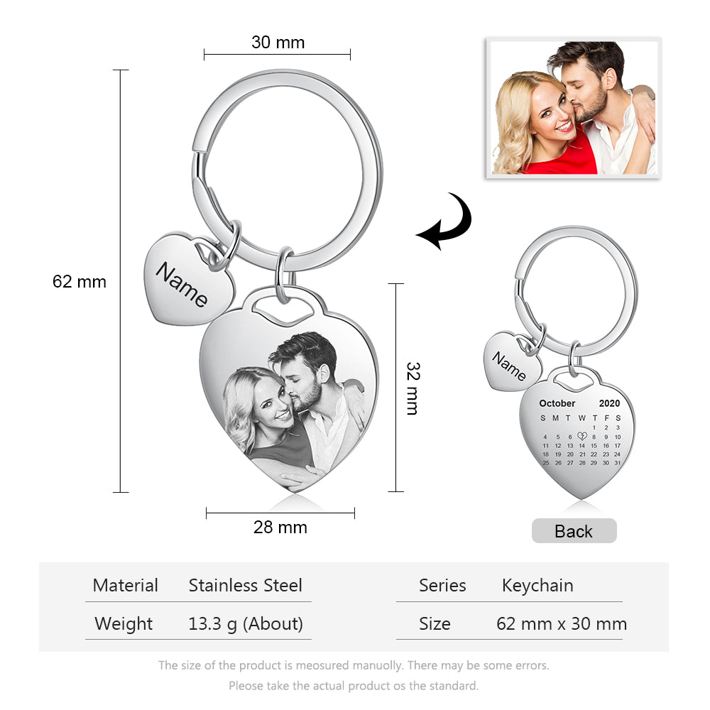 Personalized Stainless Steel Photo Keychain