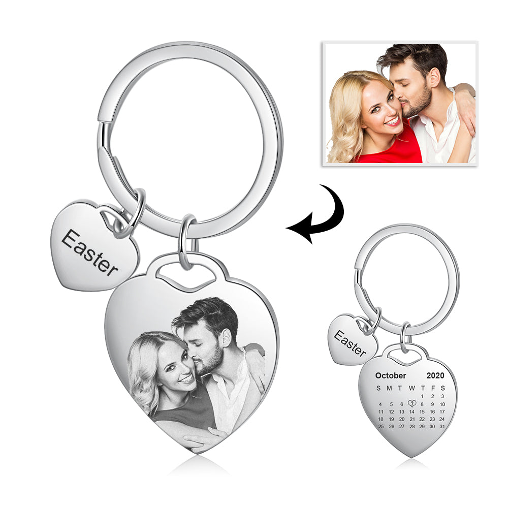 Personalized Stainless Steel Photo Keychain