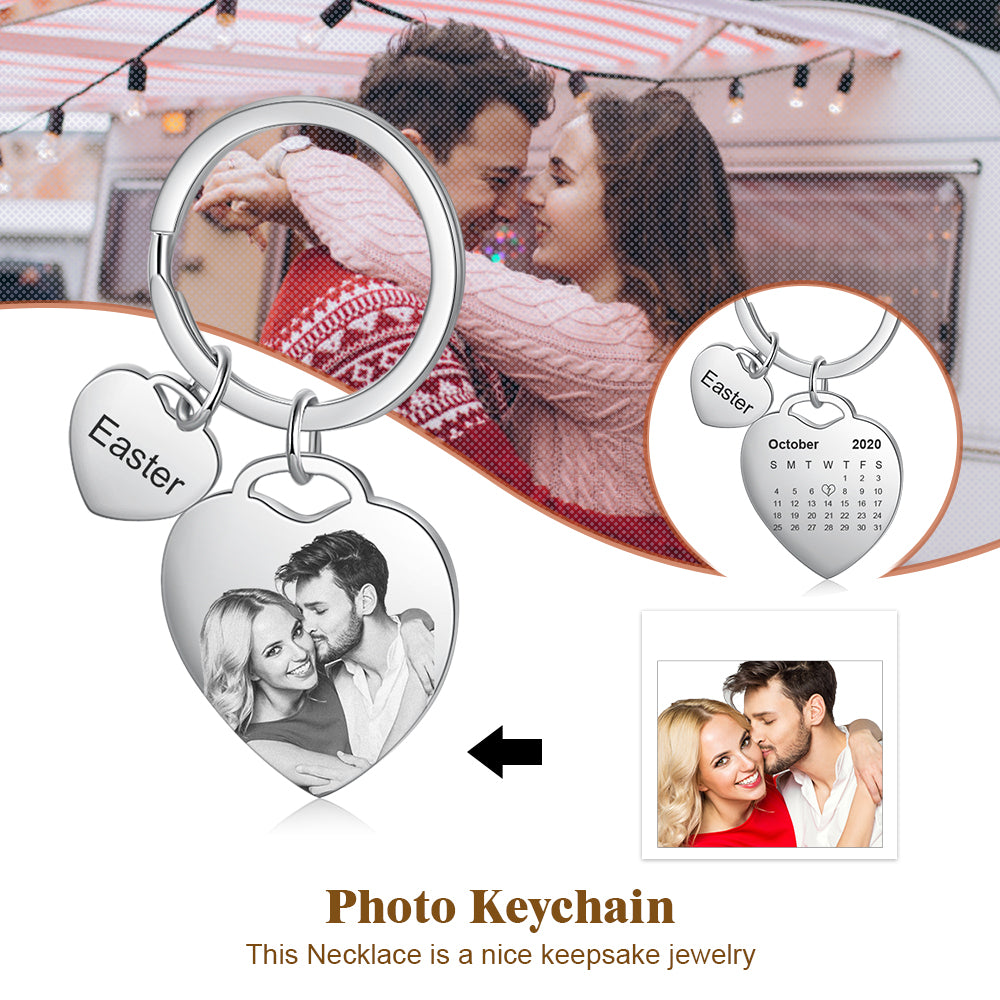 Personalized Stainless Steel Photo Keychain