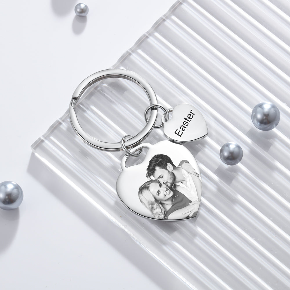 Personalized Stainless Steel Photo Keychain