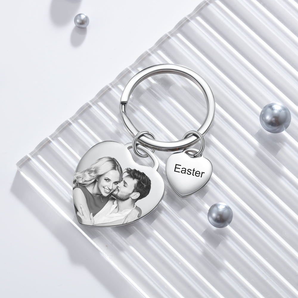 Personalized Stainless Steel Photo Keychain