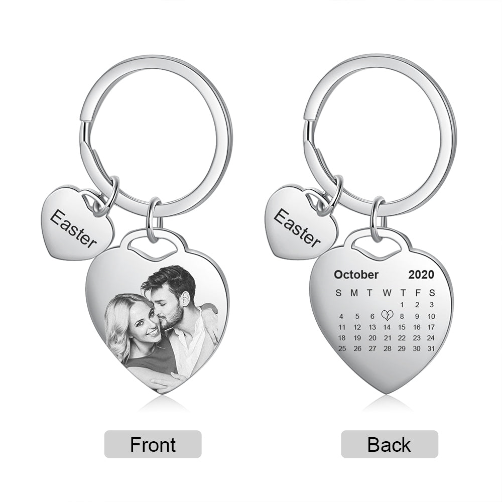 Personalized Stainless Steel Photo Keychain