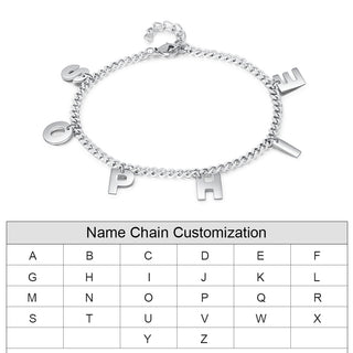 Personalized Stainless Steel Letter Bracelet