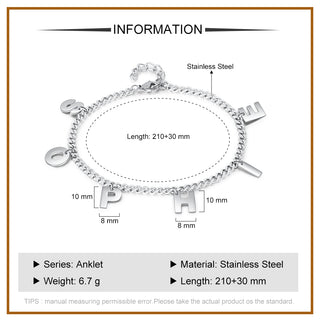 Personalized Stainless Steel Letter Bracelet