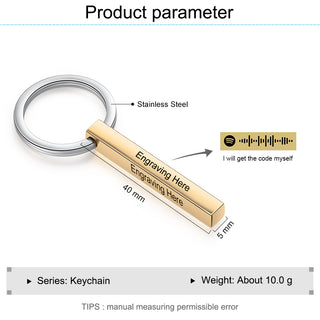 Personalized Spotify Code Customization Stainless Steel Keychain
