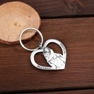 Personalized Rhodium Plated Photo Keychain