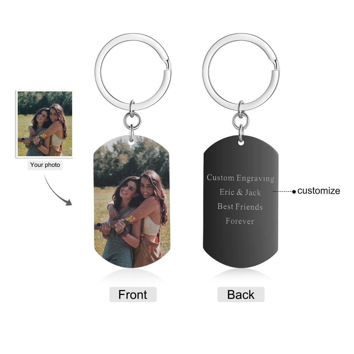 Personalized Stainless Steel Keychain