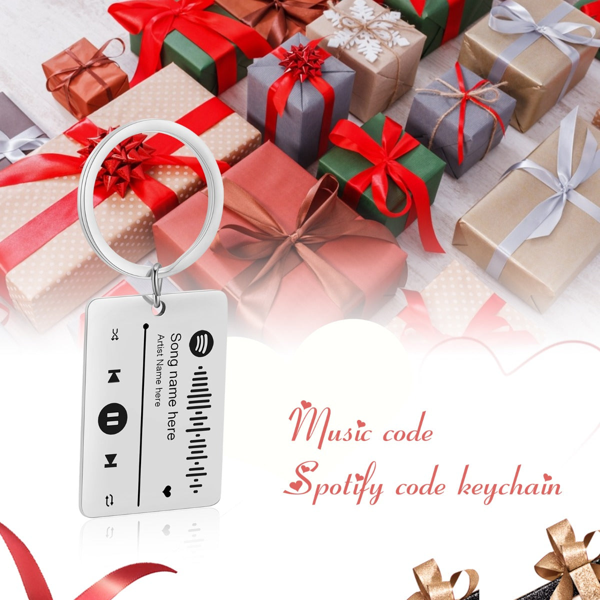 Personalized Stainless Steel Spotufy Code Keychain