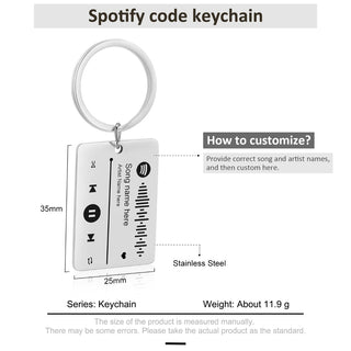 Personalized Stainless Steel Spotufy Code Keychain