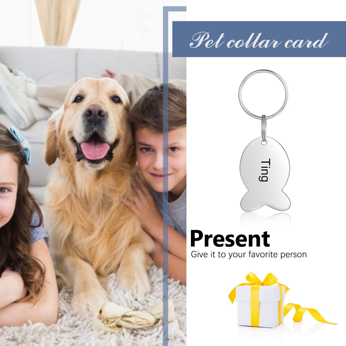Personalized Stainless Steel Pet Collar Card Dog Tag