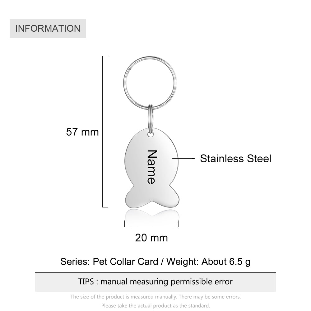 Personalized Stainless Steel Pet Collar Card Dog Tag