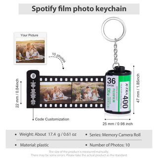 Personalized Plastic Memory Camera Roll Spotify Code Keychain