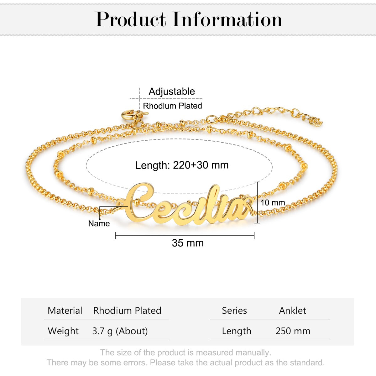 Personalized Name Anklet
