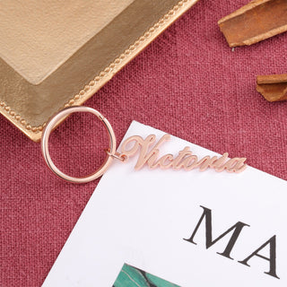 Personalized Rhodium Plated Name Keychain