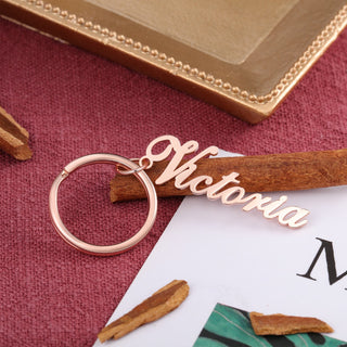 Personalized Rhodium Plated Name Keychain