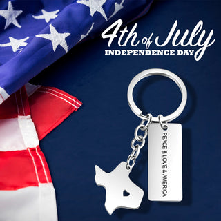 Personalized Stainless Steel Map Customizantion Keychain