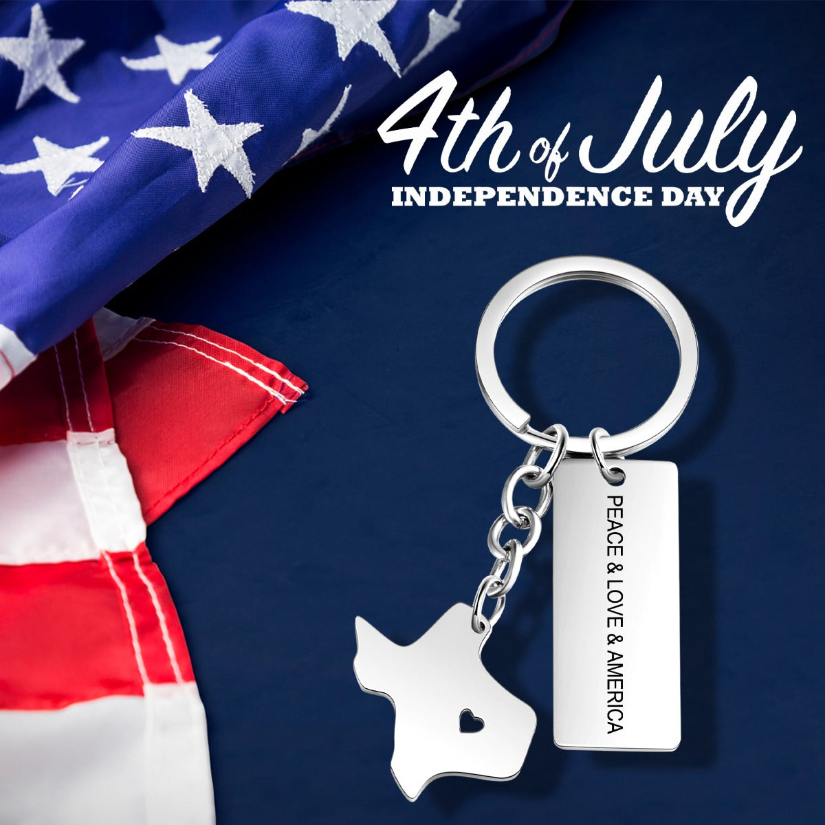 Personalized Stainless Steel Map Customizantion Keychain