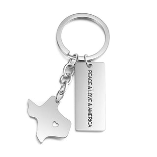 Personalized Stainless Steel Map Customizantion Keychain