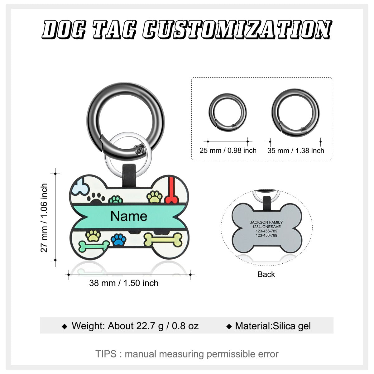 Personalized Silica gel Dog Tag