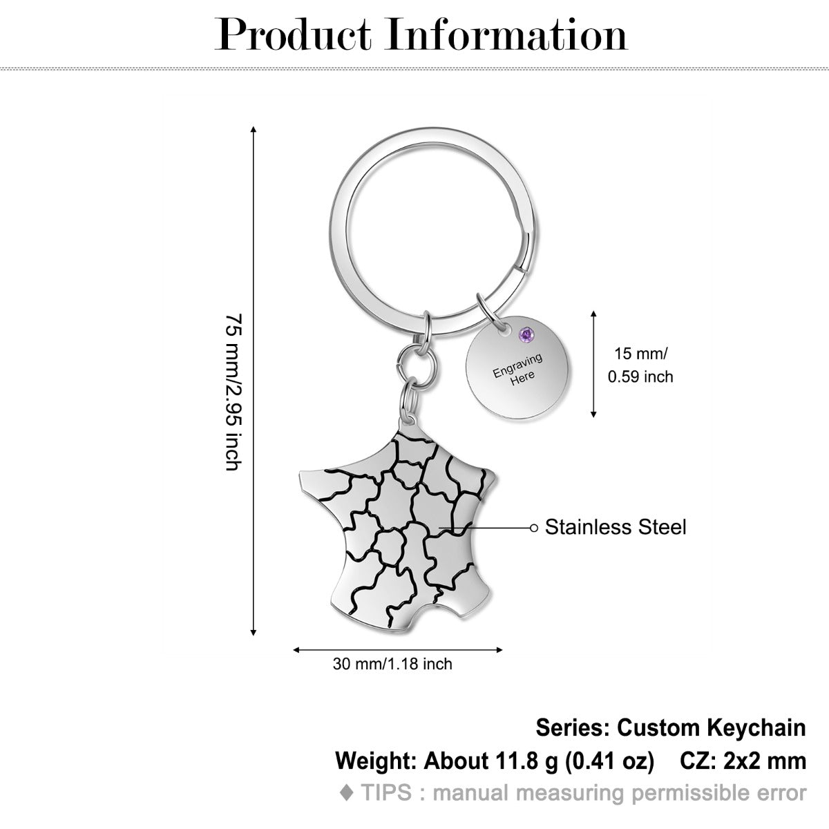Stainless Steel Custom Keychain