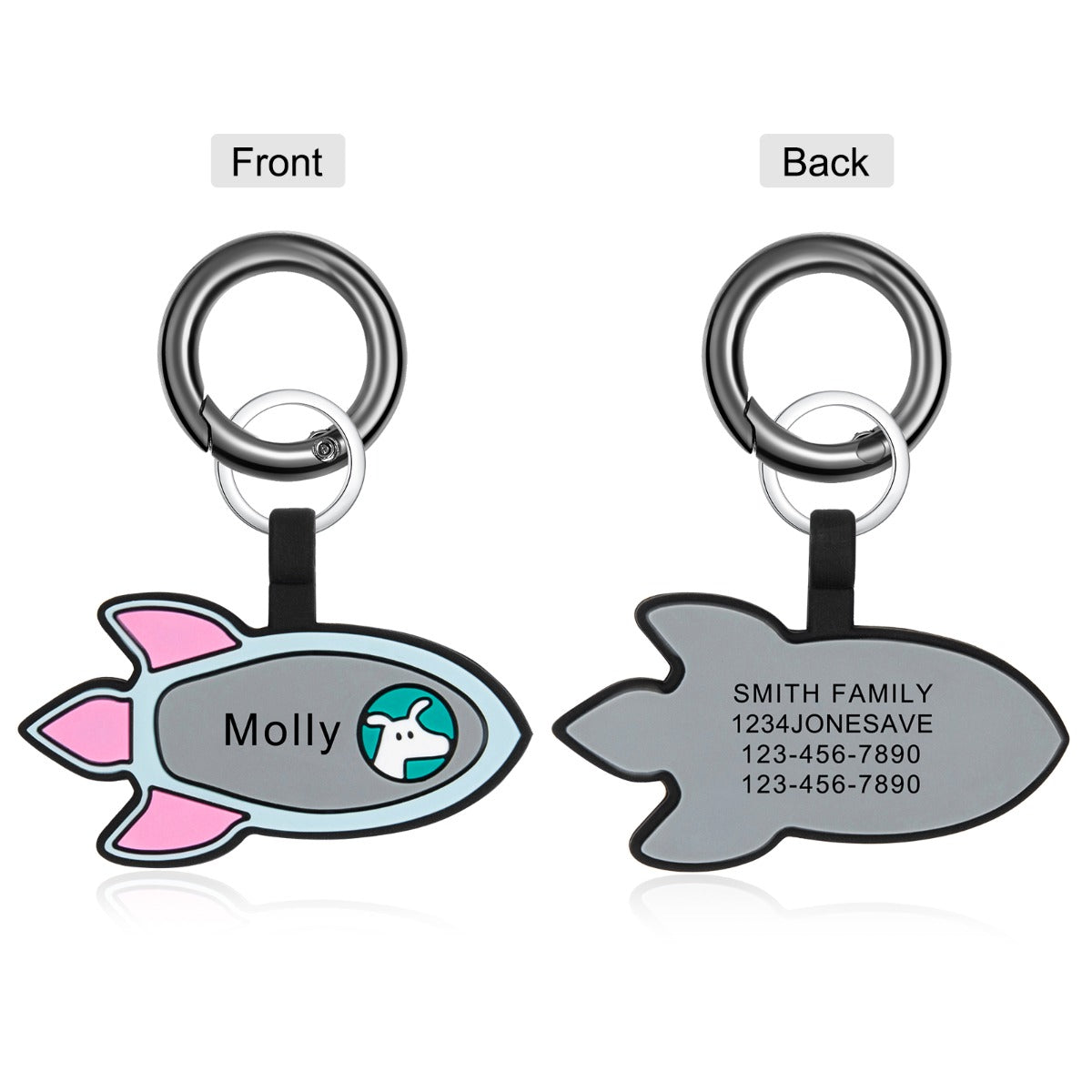 Personalized Silica Gel Rocket Dog Tag
