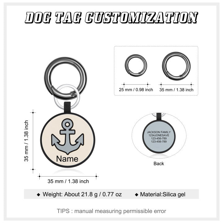 Personalized Silica Gel Guitar Wolf Dog Tag