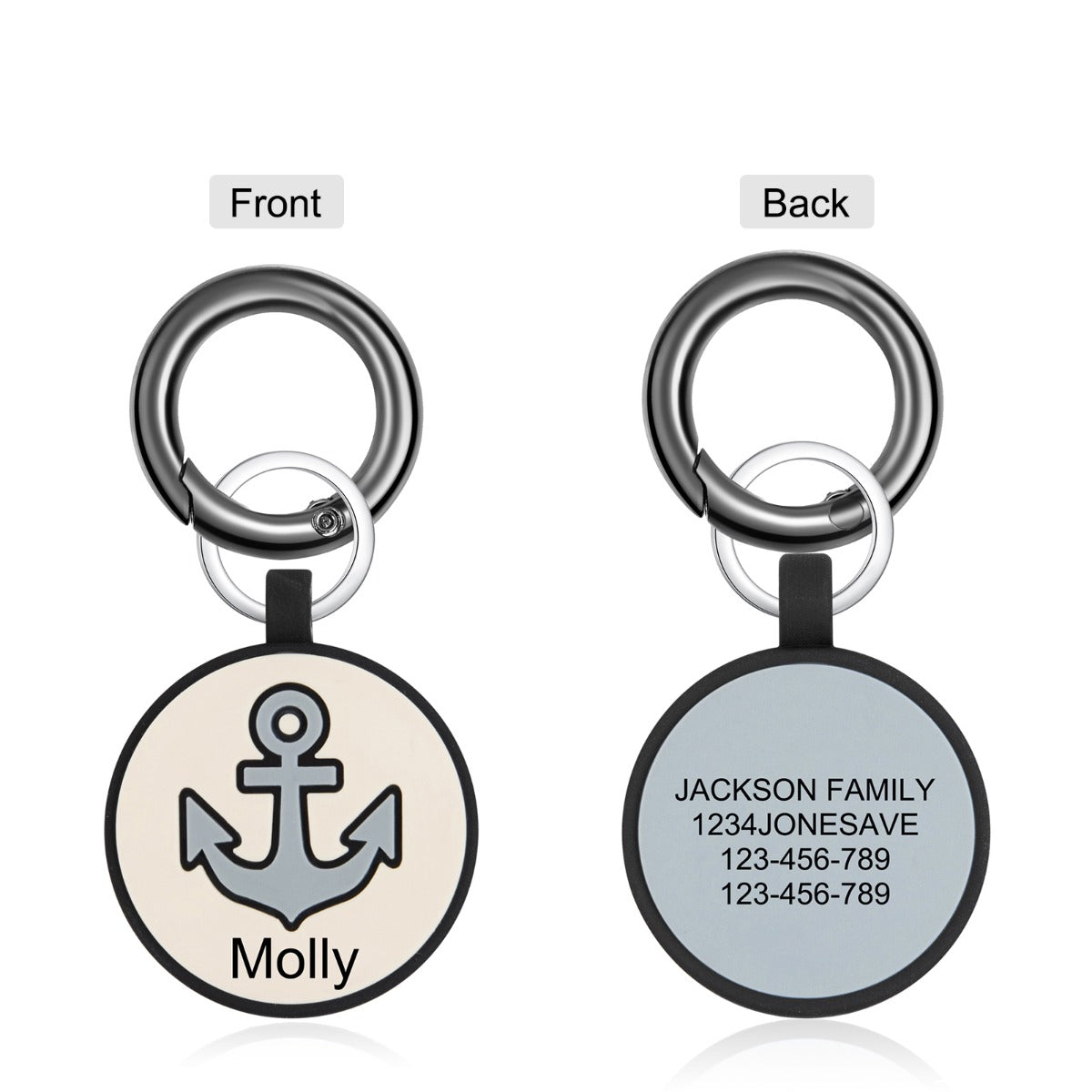 Personalized Silica Gel Guitar Wolf Dog Tag