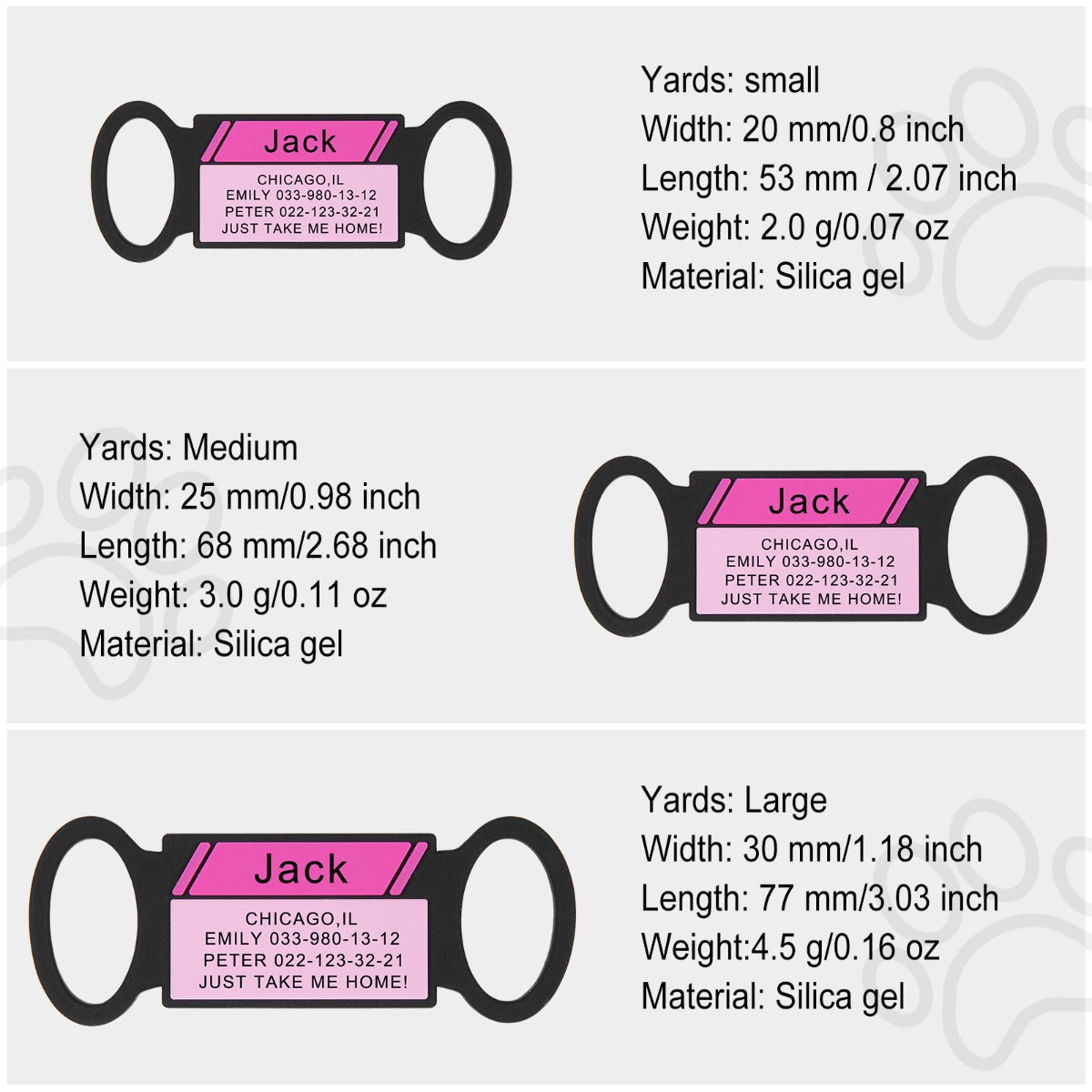 Personalized Silica gel Dog Tag