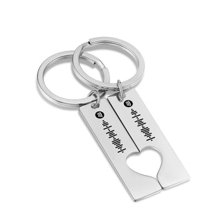 Personalized Stainless Steel Friendship Spotify Keychain