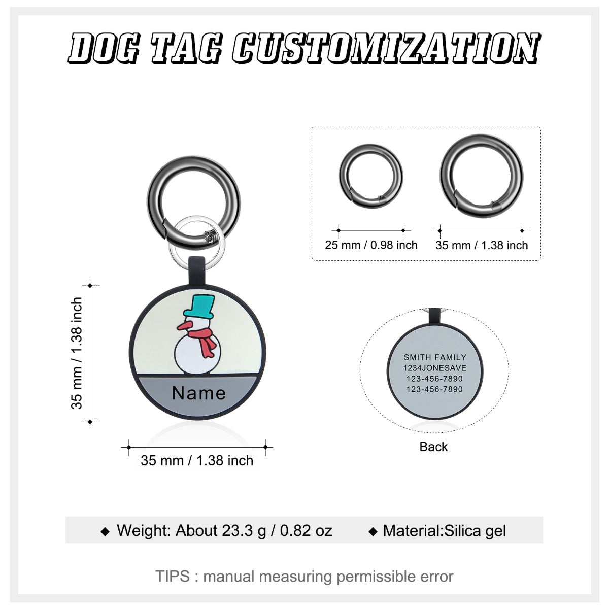 Personalized Silica gel Dog Tag