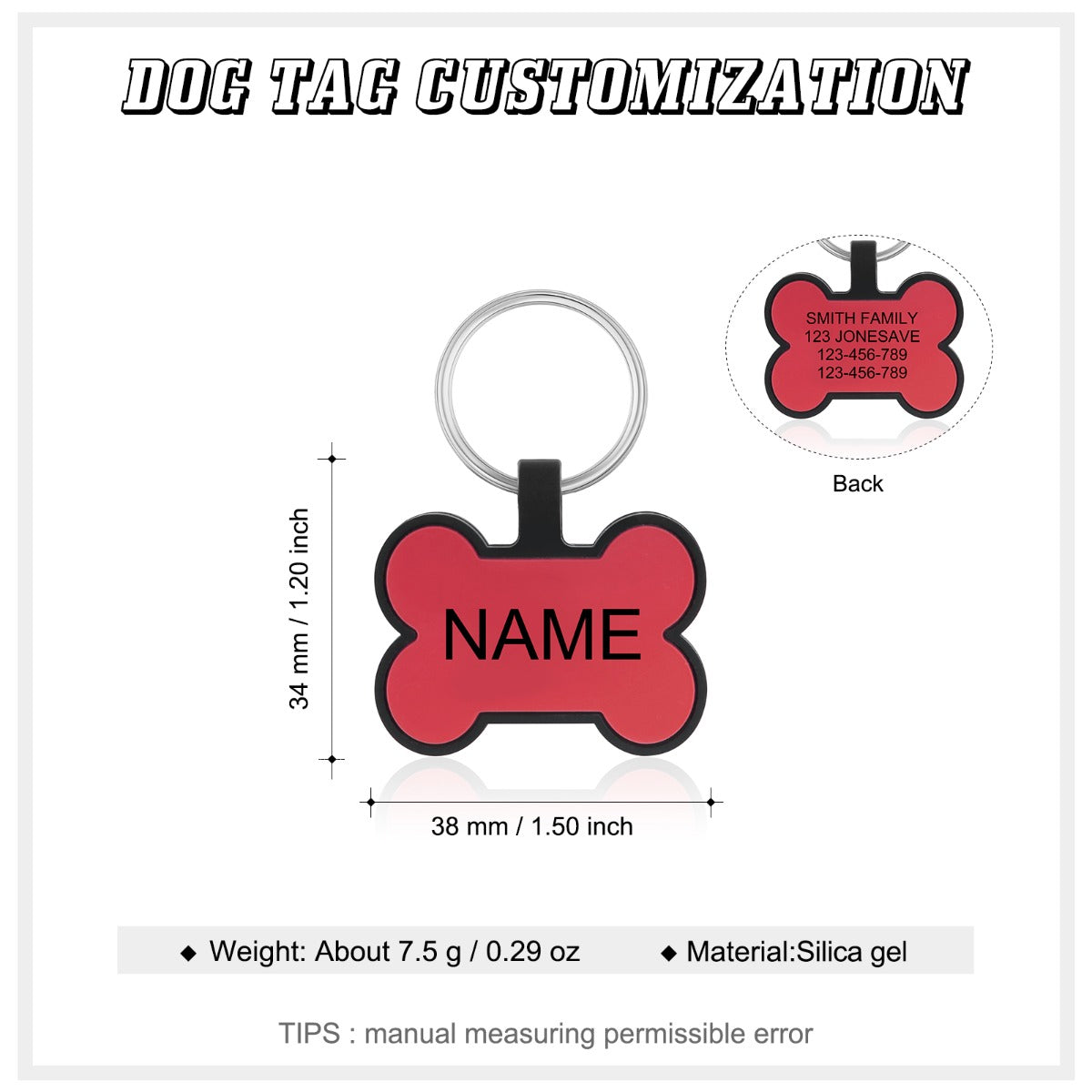 Personalized Silica gel Dog Tag