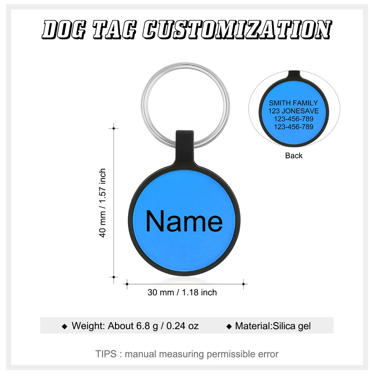 Personalized Silica gel Dog Tag