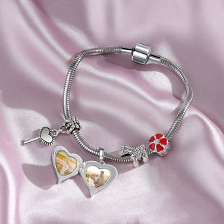 Personalized Rhodium Plated Jewelry Wing Heart Charm Beads
