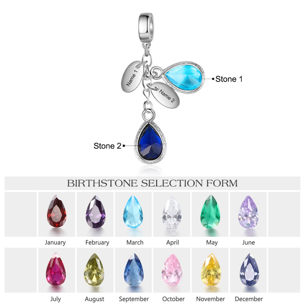 Rhodium Plated Birthstone Jewelry Beads