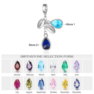 Rhodium Plated Birthstone Jewelry Beads