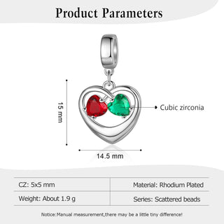 Personalized Rhodium Plated Heart Charm
