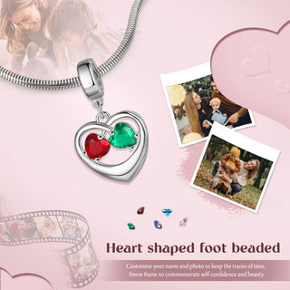 Personalized Rhodium Plated Heart Charm