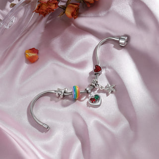 Personalized Rhodium Plated Heart Charm