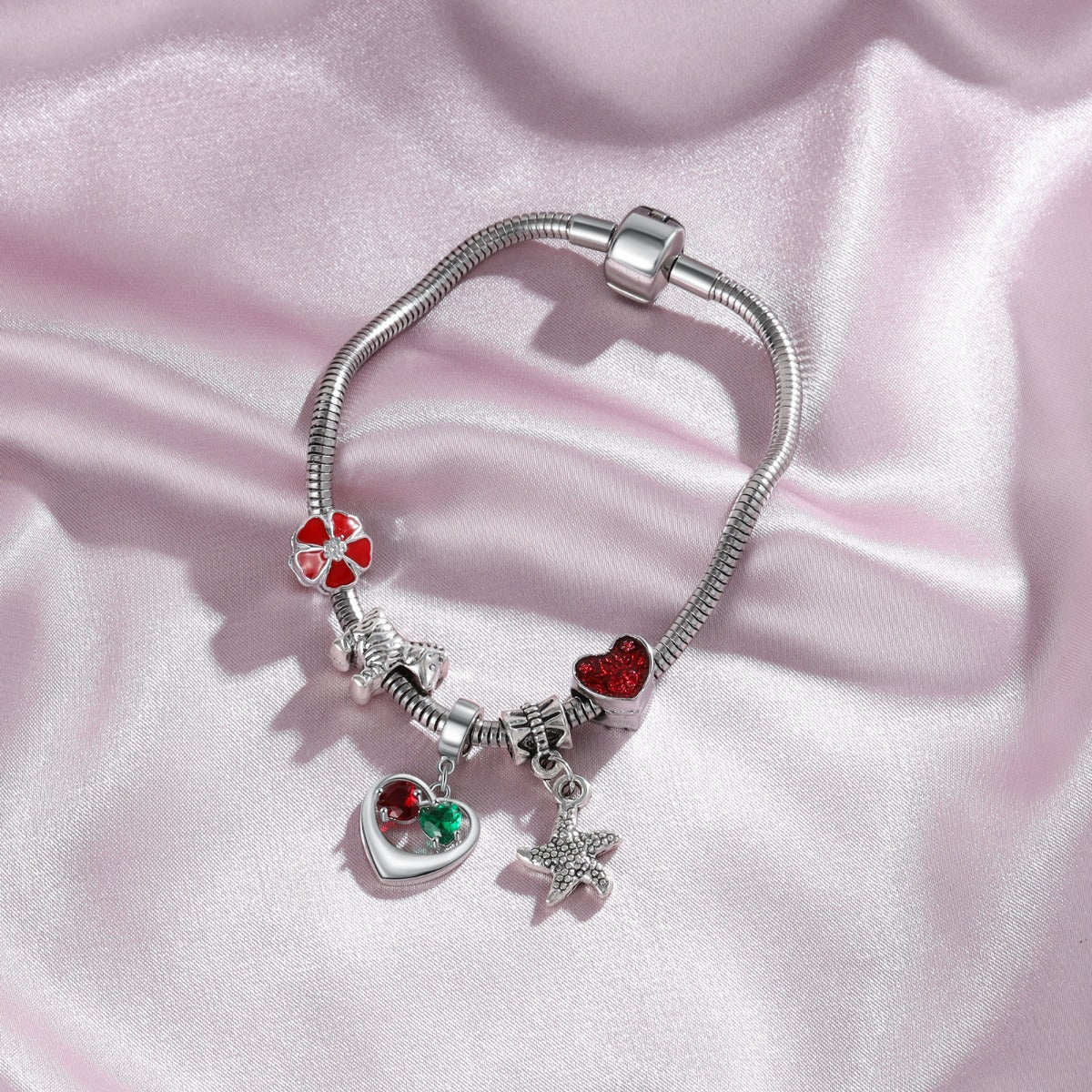 Personalized Rhodium Plated Heart Charm