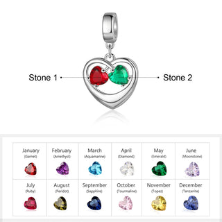 Personalized Rhodium Plated Heart Charm