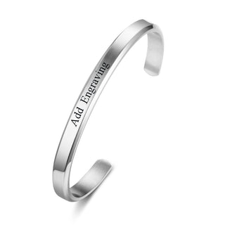 Stainless Steel Engraving Name Bangle Bracelet