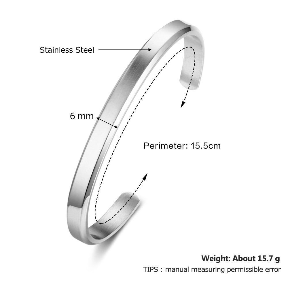 Stainless Steel Engraving Name Bangle Bracelet