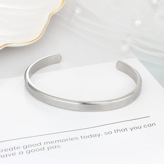 Stainless Steel Engraving Name Bangle Bracelet