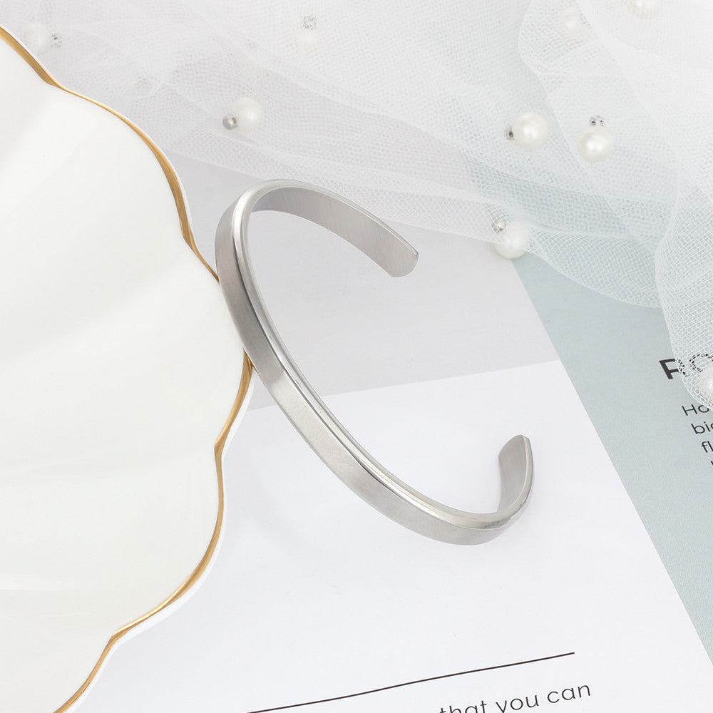 Stainless Steel Engraving Name Bangle Bracelet
