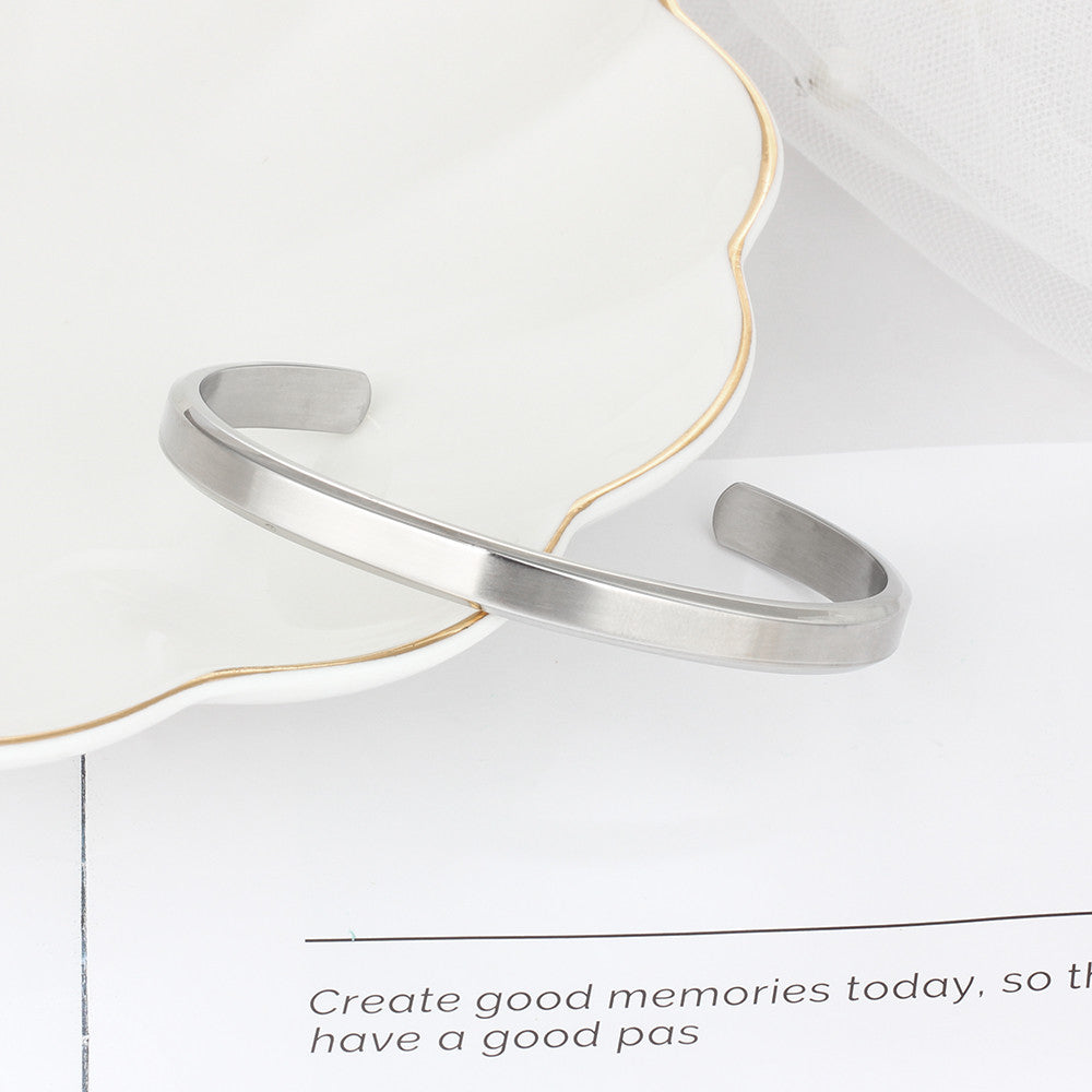 Stainless Steel Engraving Name Bangle Bracelet