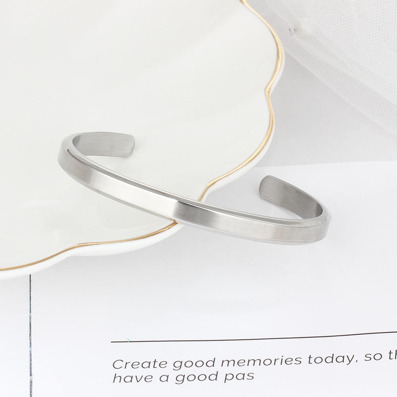 Stainless Steel Engraving Name Bangle Bracelet
