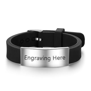 Black Silica Gel Personaliozed Name Bracelet