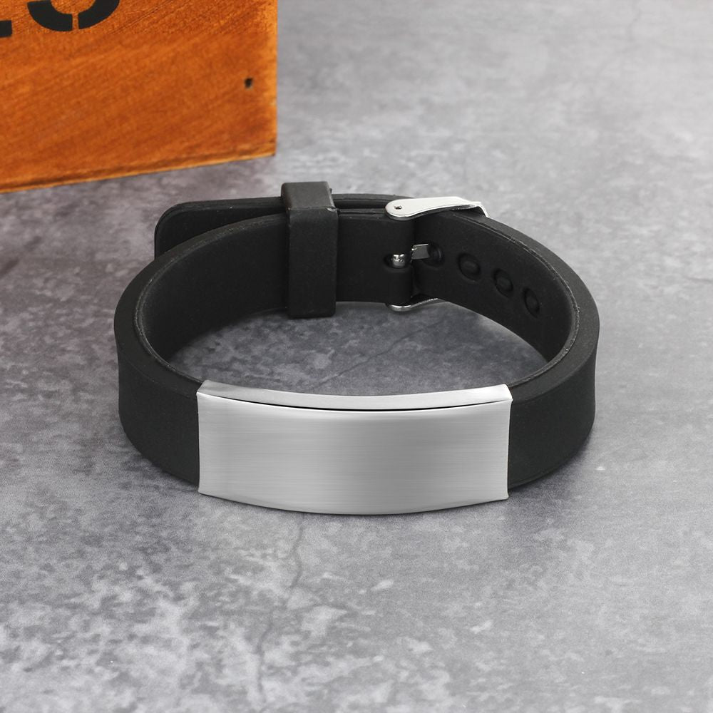 Black Silica Gel Personaliozed Name Bracelet