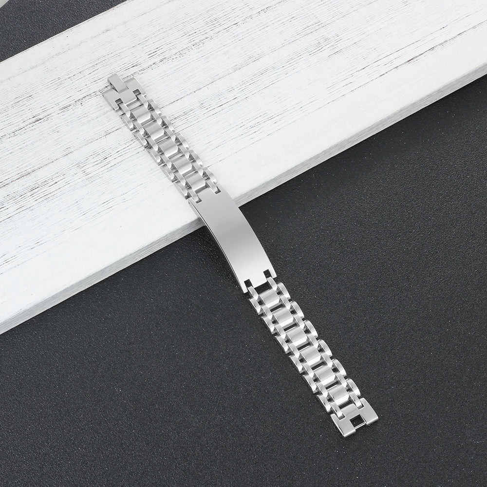 Stainless Steel Curved Glue Red Bracelet